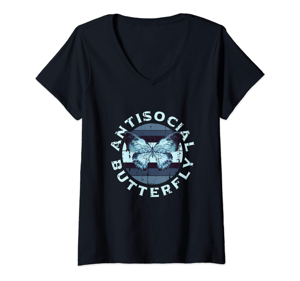 Womens Antisocial Butterfly Funny T-Shirt - Minimalist Print for Adults - T-Shirt, Sweatshirt, Hoodie