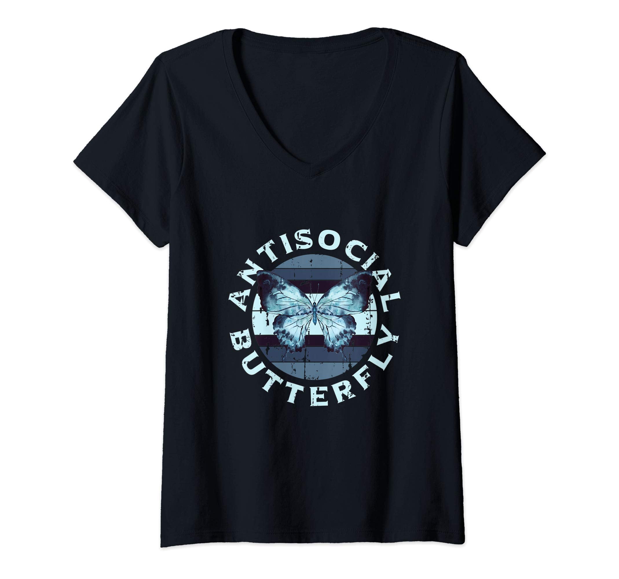 Womens Antisocial Butterfly Funny T-Shirt - Minimalist Print for Adults - T-Shirt, Sweatshirt, Hoodie