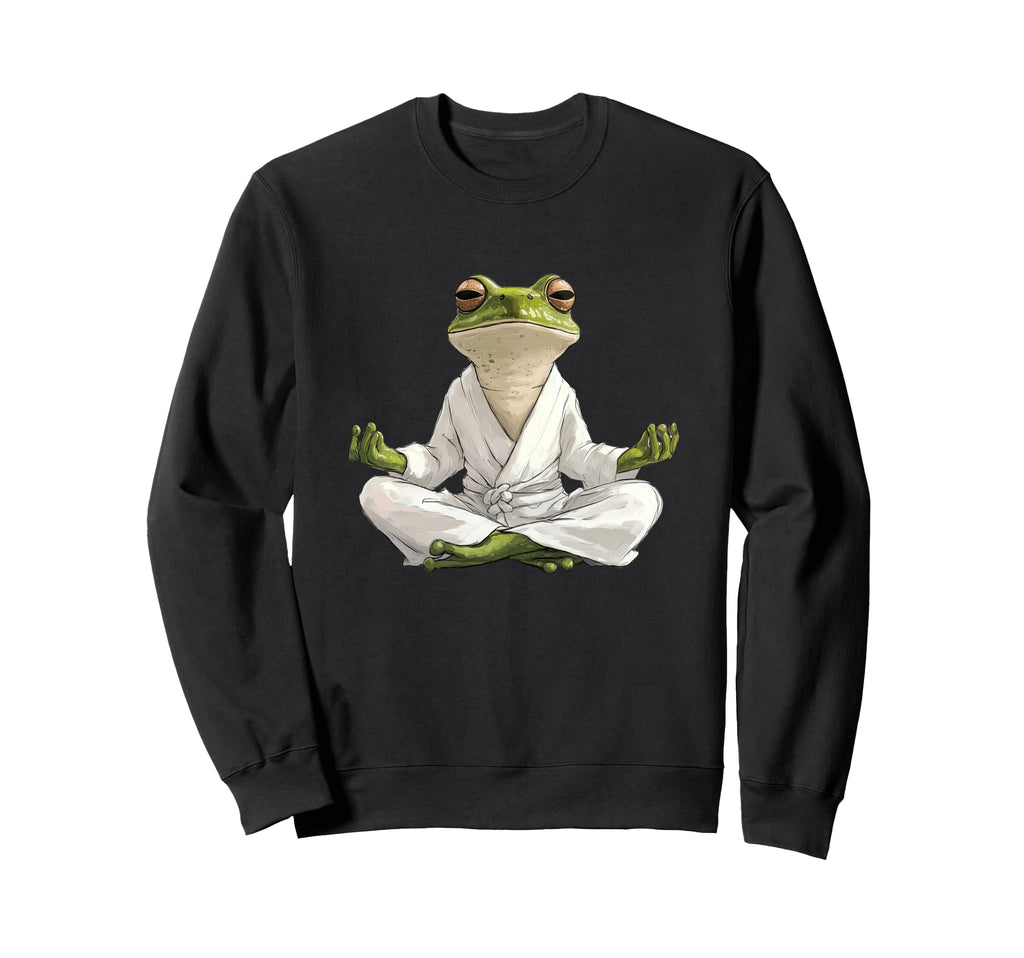 Zen Frog Meditation Art Yoga And Sweatshirt - Trendy Graphic Unisex - T-Shirt, Sweatshirt, Hoodie