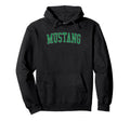 Mustang Ok Distressed Green Varsity Hoodie - Unique Graphic Men Women - T-Shirt, Sweatshirt, Hoodie