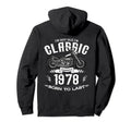 46Th Birthday Motorcycle Motorcyclist Hoodie - Trendy Graphic for Adults - T-Shirt, Sweatshirt, Hoodie