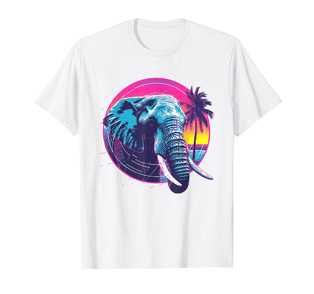 Elephant 80S Synthwave Africa T-Shirt - Aesthetic Graphic Men Women - T-Shirt, Sweatshirt, Hoodie