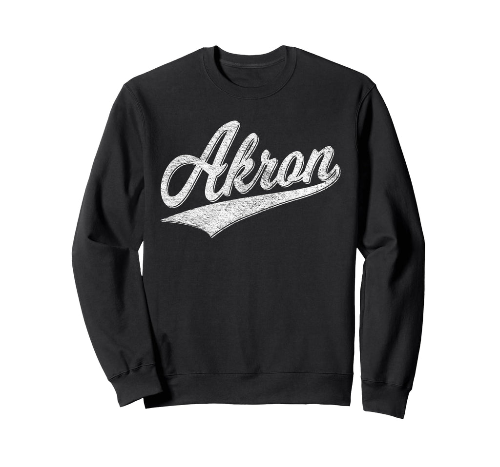 Akron Ohio Varsity Script Sports Sweatshirt - Novelty Apparel for Adults - T-Shirt, Sweatshirt, Hoodie