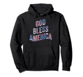 God Bless America Flag Typography Hoodie - Fun Novelty Design for Adults - T-Shirt, Sweatshirt, Hoodie