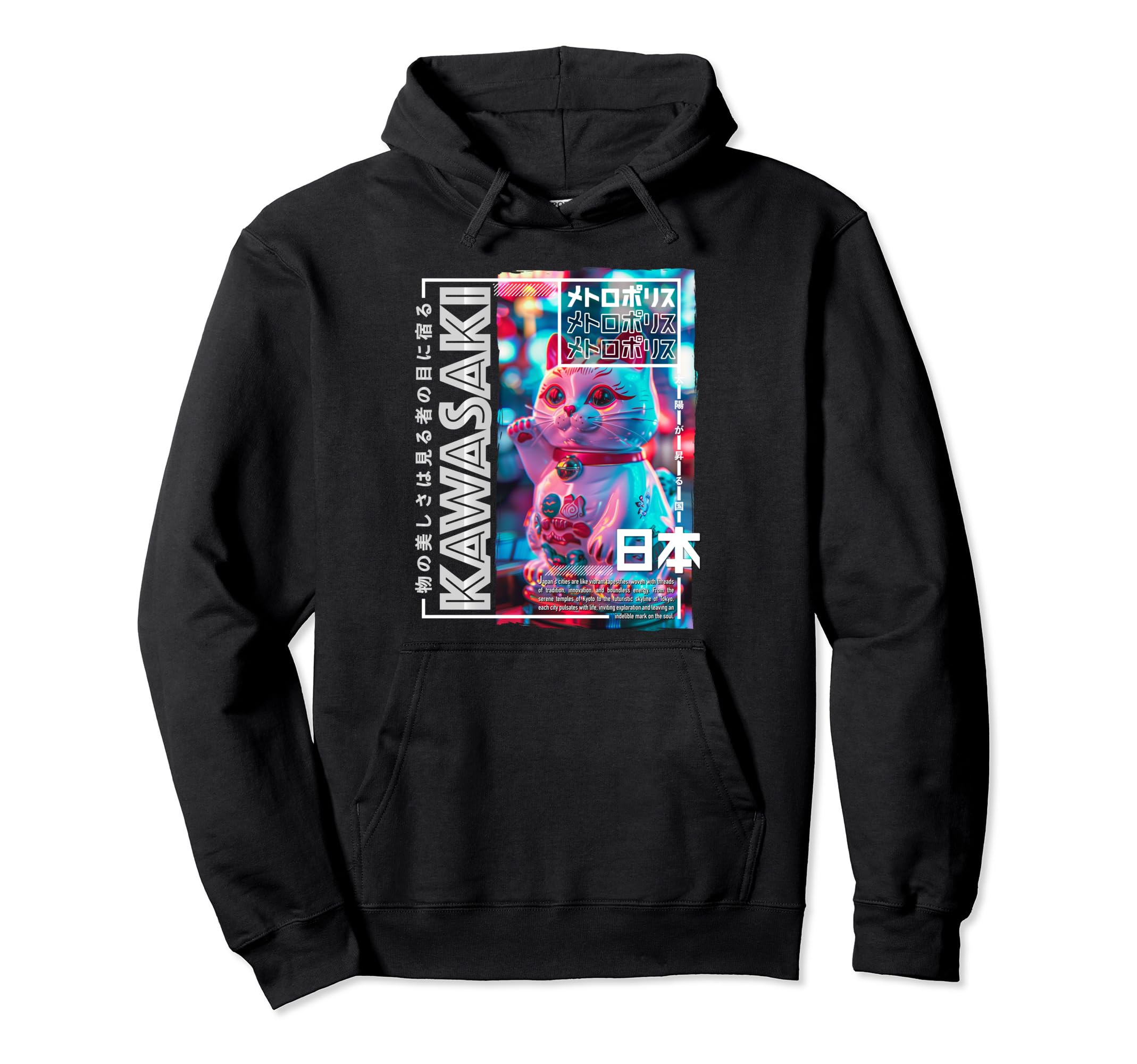 Kawasaki City 80S Synthwave Hoodie - Aesthetic Graphic Men Women - T-Shirt, Sweatshirt, Hoodie