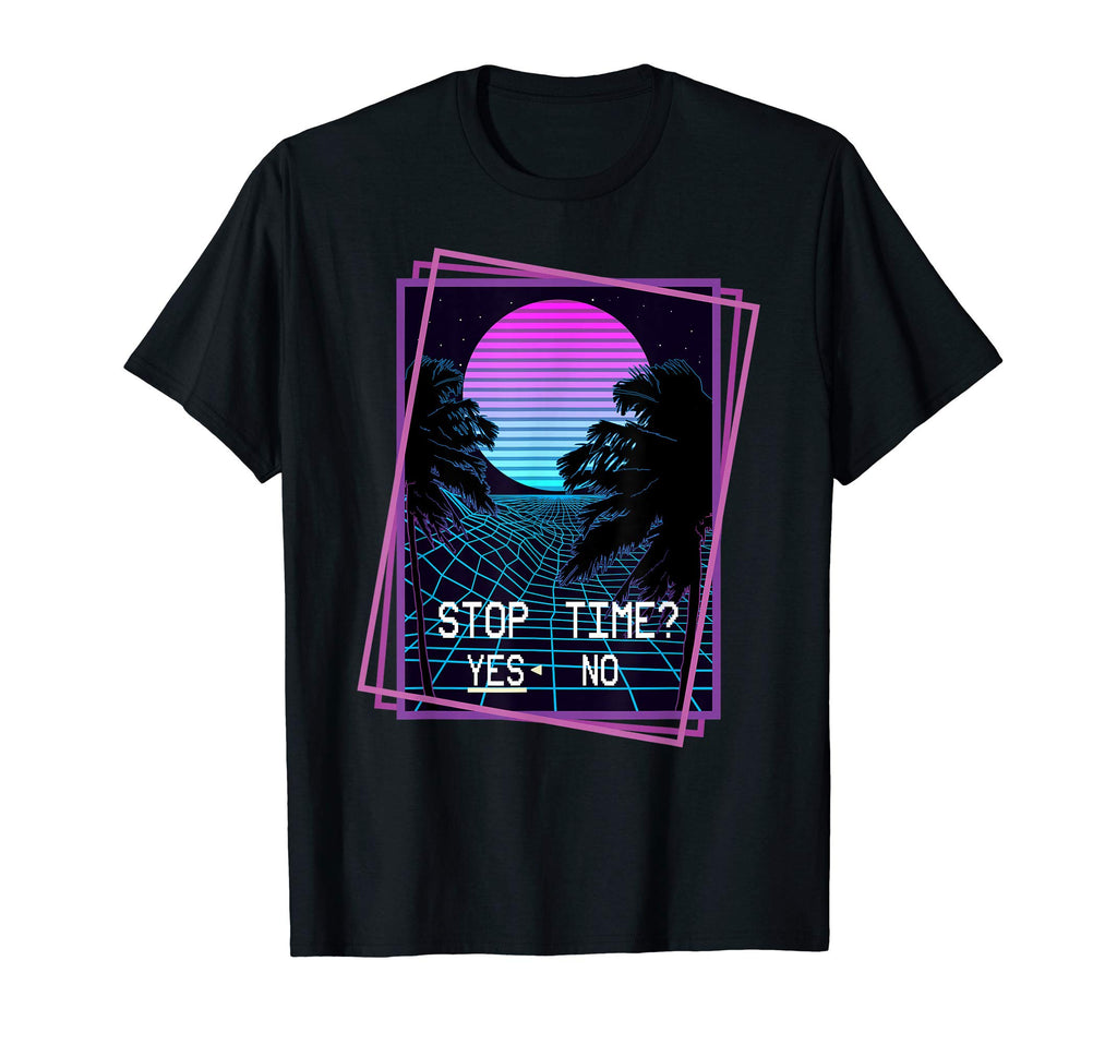 Stop Time Out Vaporwave Run 80S T-Shirt - Casual Everyday Wear for Adults - T-Shirt, Sweatshirt, Hoodie