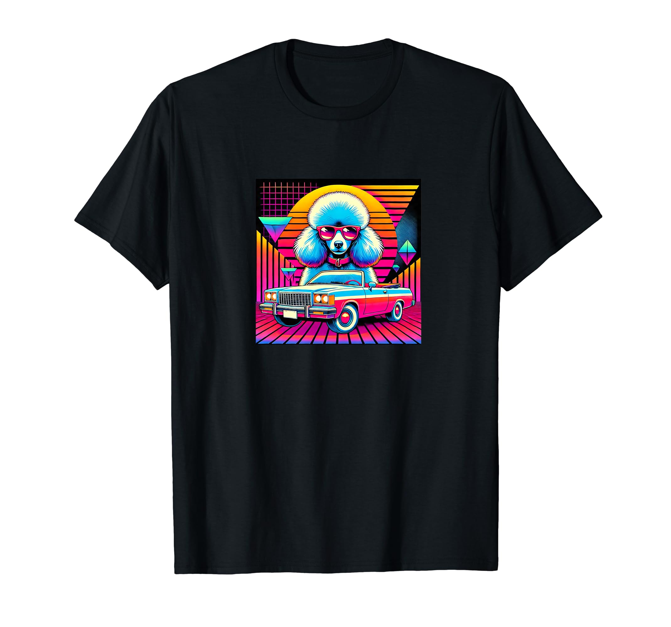 80S Aesthetic Poodle Vibrant Neon T-Shirt - Custom Art Print Men Women - T-Shirt, Sweatshirt, Hoodie