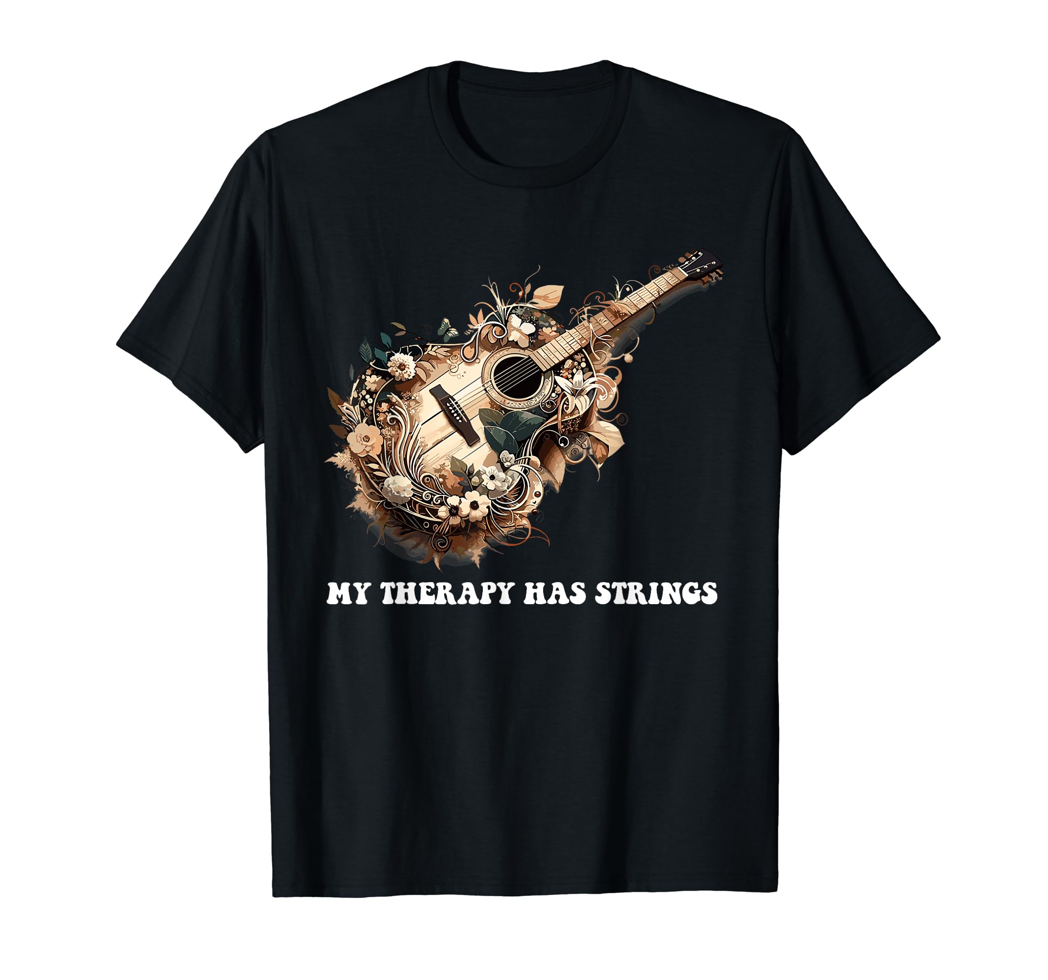 My Therapy Has Strings Acoustic T-Shirt - Minimalist Print Men Women - T-Shirt, Sweatshirt, Hoodie