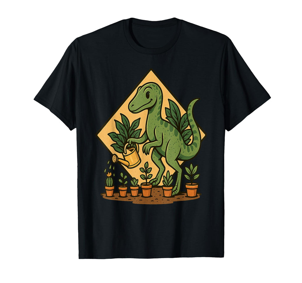 Velociraptor Watering Plants Self T-Shirt - Fun Novelty Design Men Women - T-Shirt, Sweatshirt, Hoodie