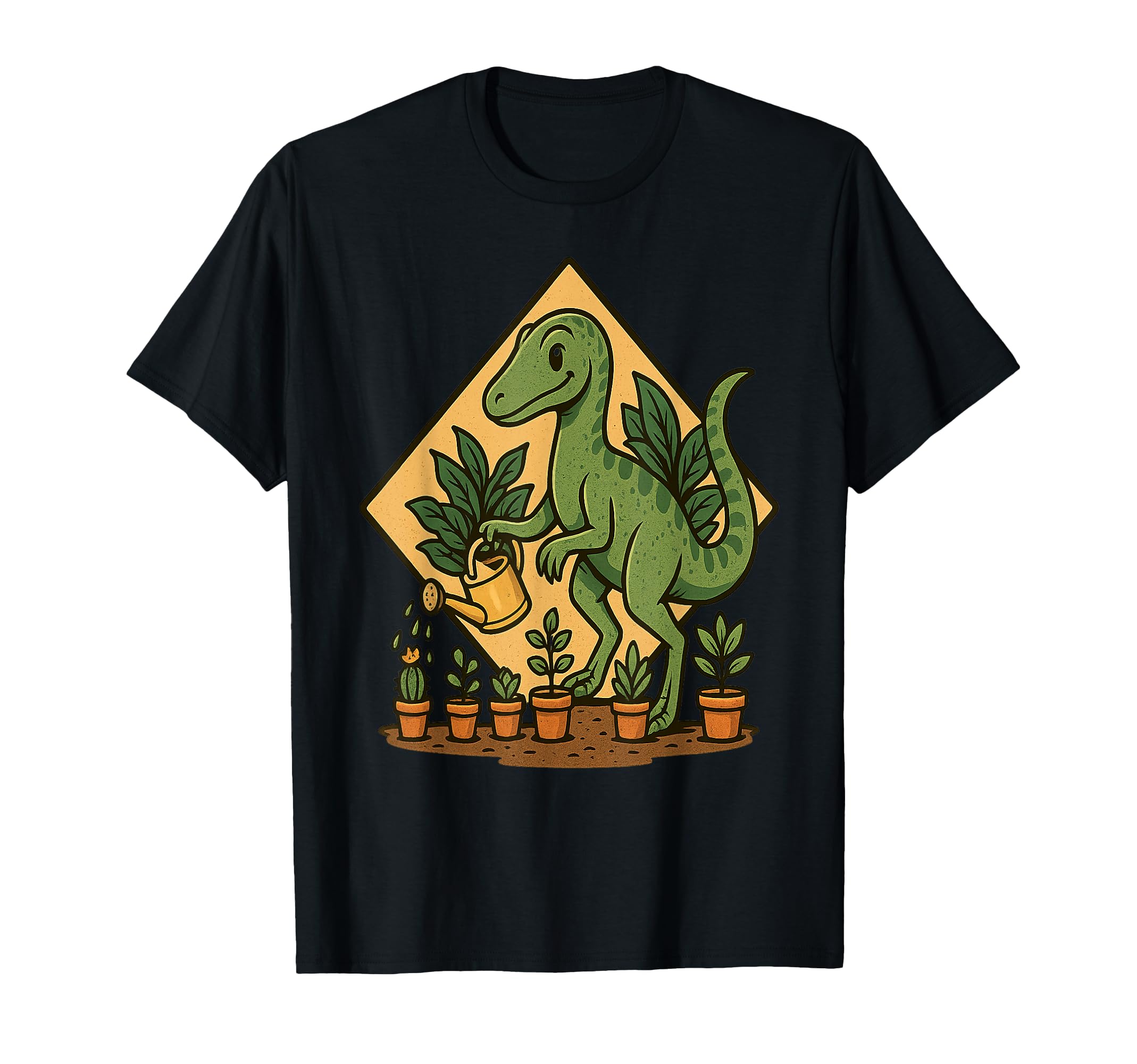 Velociraptor Watering Plants Self T-Shirt - Fun Novelty Design Men Women - T-Shirt, Sweatshirt, Hoodie