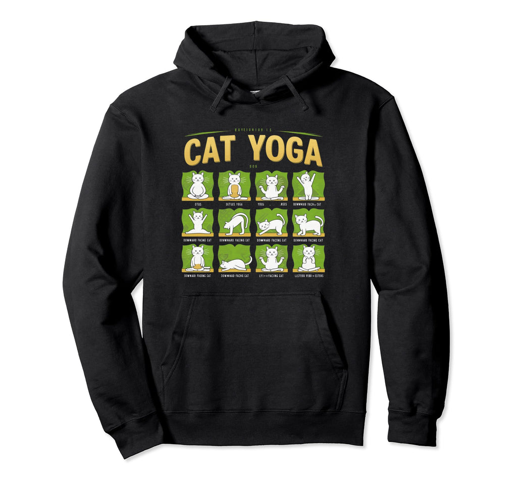Cat Yoga Poses Cats Practicing Hoodie - Novelty Apparel Men Women - T-Shirt, Sweatshirt, Hoodie