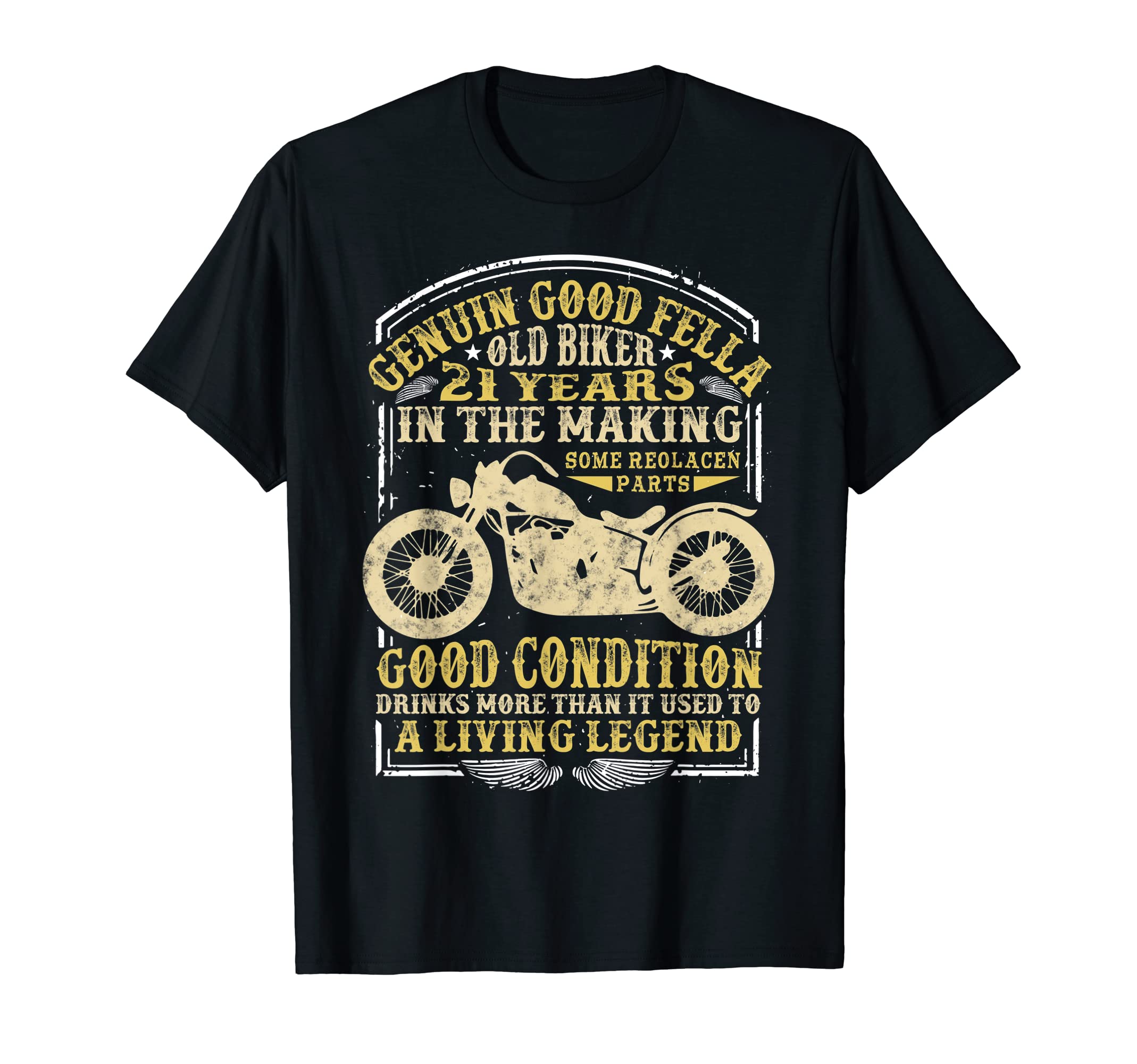 21 Years Old Biker Birthday T-Shirt - Fun Novelty Design Unisex - T-Shirt, Sweatshirt, Hoodie