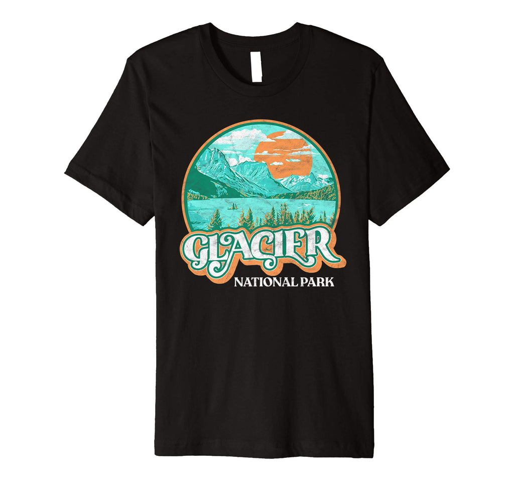Glacier National Park Montana 80S Chill T-Shirt - Graphic Print for Adults - T-Shirt, Sweatshirt, Hoodie