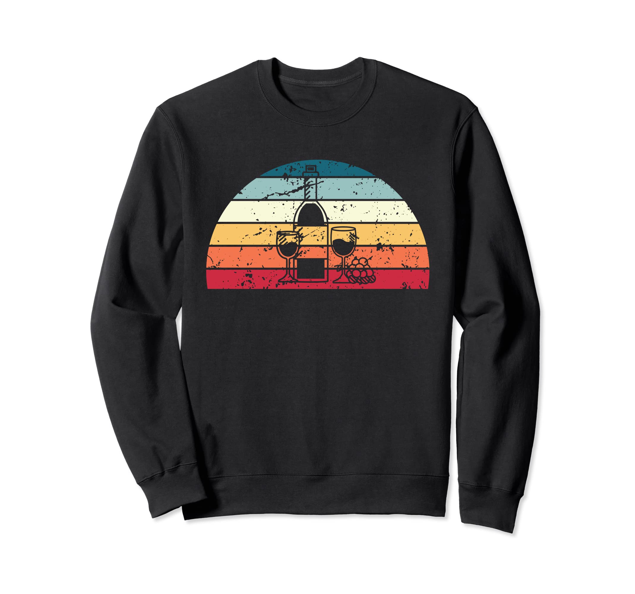 Wine Tasting Sunset Distressed Sunrise Sweatshirt - Graphic Print Unisex - T-Shirt, Sweatshirt, Hoodie