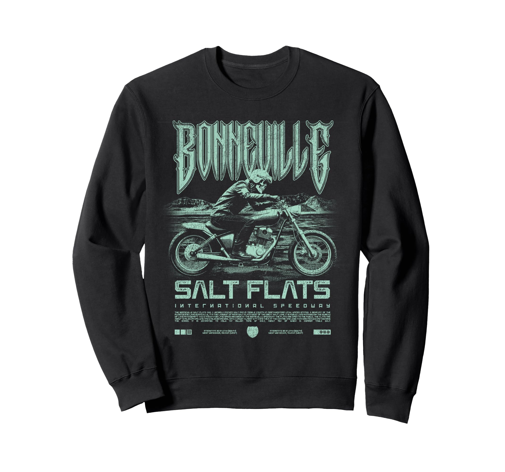 Bonneville Salt Flats Motorcycle Sweatshirt - Custom Art Print Men Women - T-Shirt, Sweatshirt, Hoodie