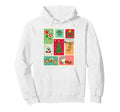 Postal Stamps Collage Hoodie - Aesthetic Graphic for Adults - T-Shirt, Sweatshirt, Hoodie