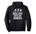 Rollin My Homies Roller Skating Hoodie - Minimalist Print for Adults - T-Shirt, Sweatshirt, Hoodie