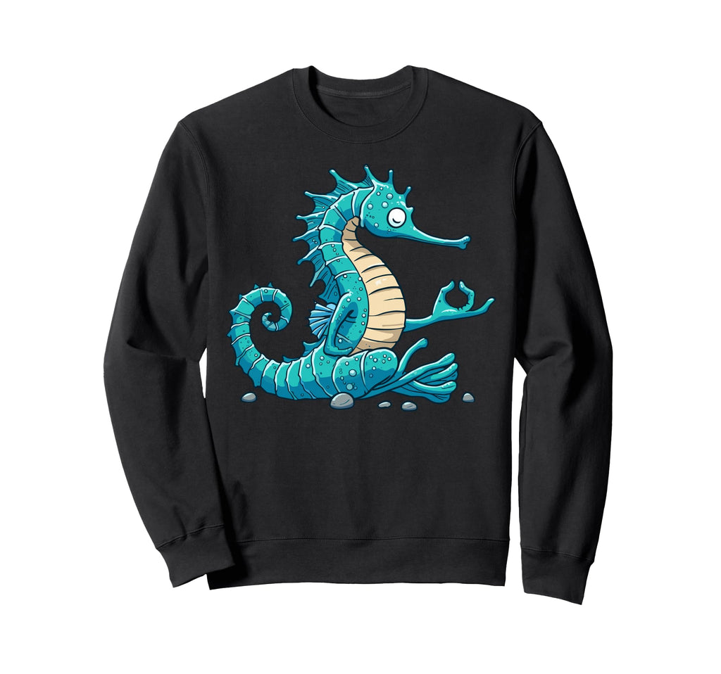Meditation Seahorse Yoga Pose Relaxing Sweatshirt - Novelty Apparel Unisex - T-Shirt, Sweatshirt, Hoodie