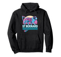 Saint Bernard Synthwave Aesthetic Dog Hoodie - Aesthetic Graphic Men Women - T-Shirt, Sweatshirt, Hoodie