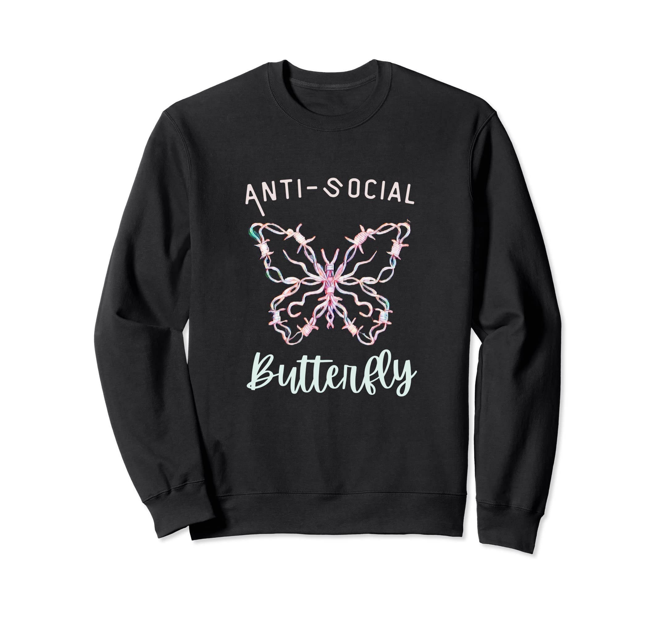 Anti Social Butterfly Sweatshirt - Minimalist Print Unisex - T-Shirt, Sweatshirt, Hoodie