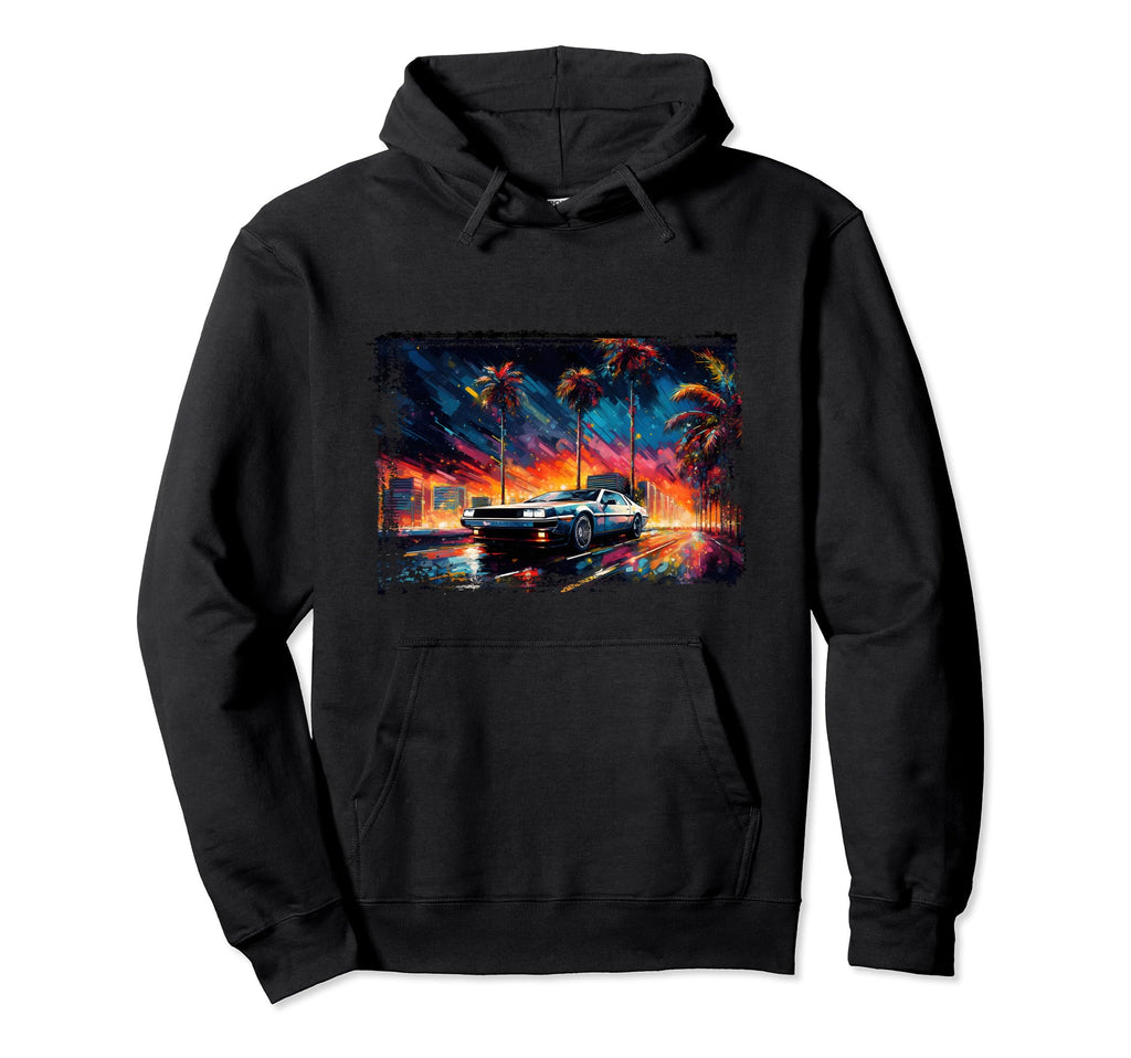 Retrowave Synthwave Aesthetic Hoodie - Casual Everyday Wear Men Women - T-Shirt, Sweatshirt, Hoodie