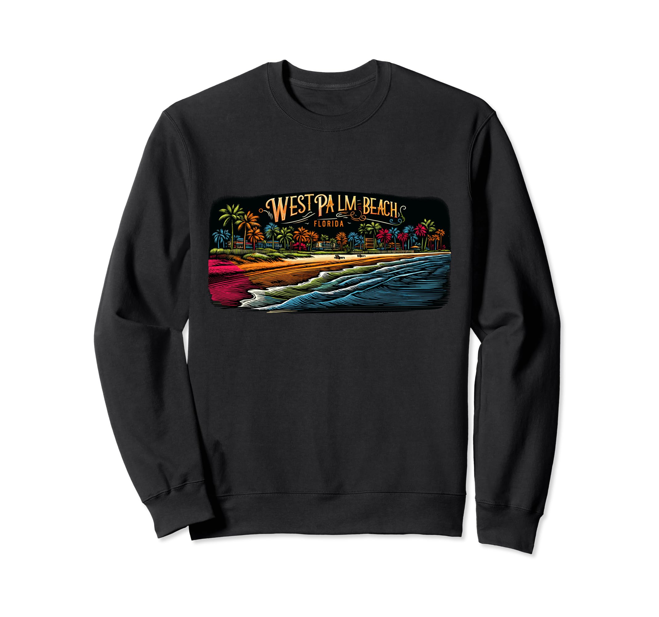West Palm Beach Florida Travel Sweatshirt - Novelty Apparel for Adults - T-Shirt, Sweatshirt, Hoodie