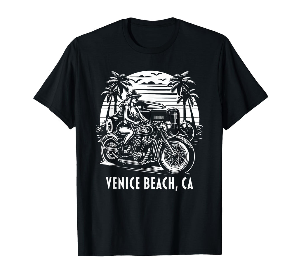 Venice Beach California Motorcycle T-Shirt - Streetwear Style for Adults - T-Shirt, Sweatshirt, Hoodie