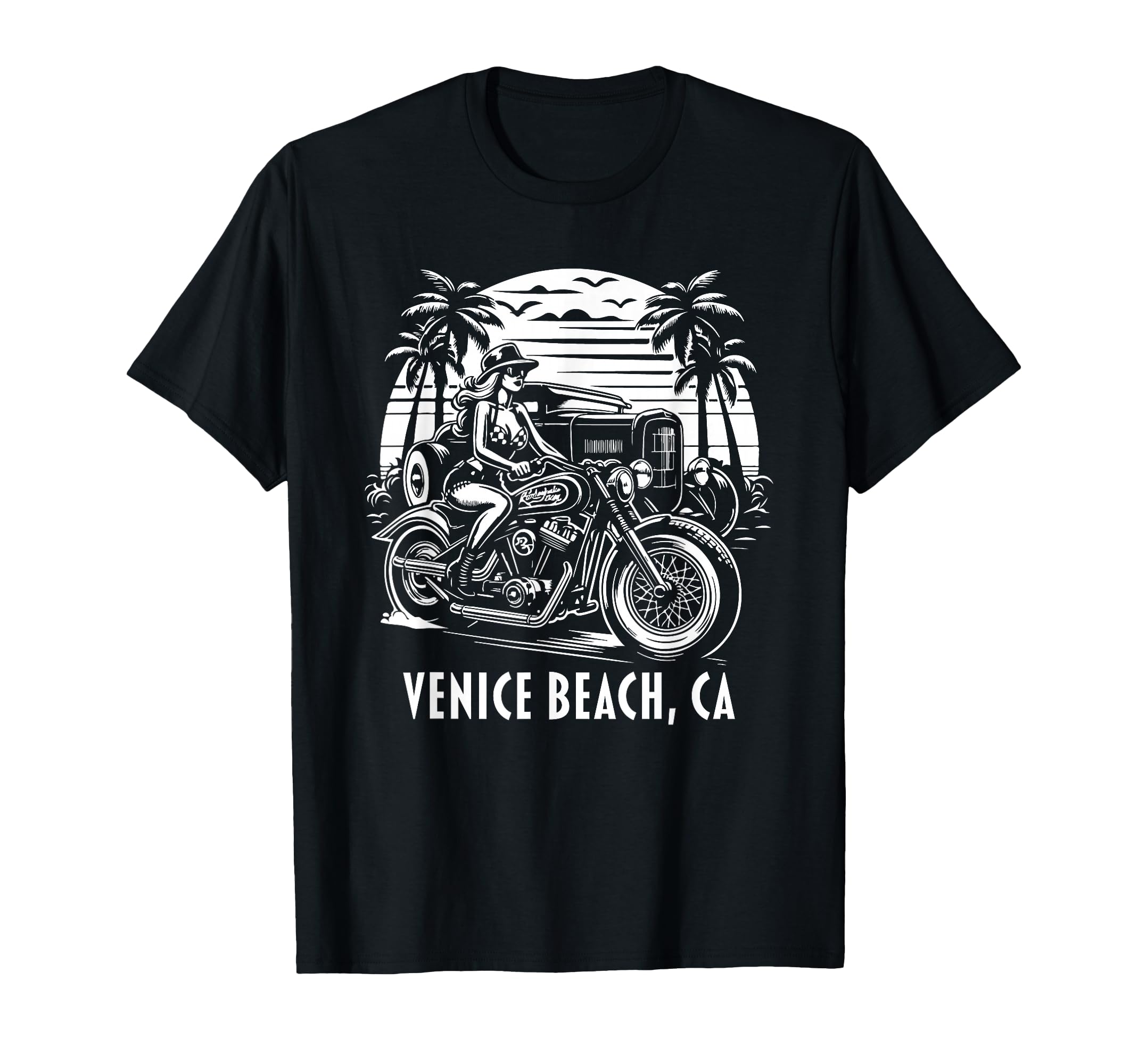 Venice Beach California Motorcycle T-Shirt - Streetwear Style for Adults - T-Shirt, Sweatshirt, Hoodie
