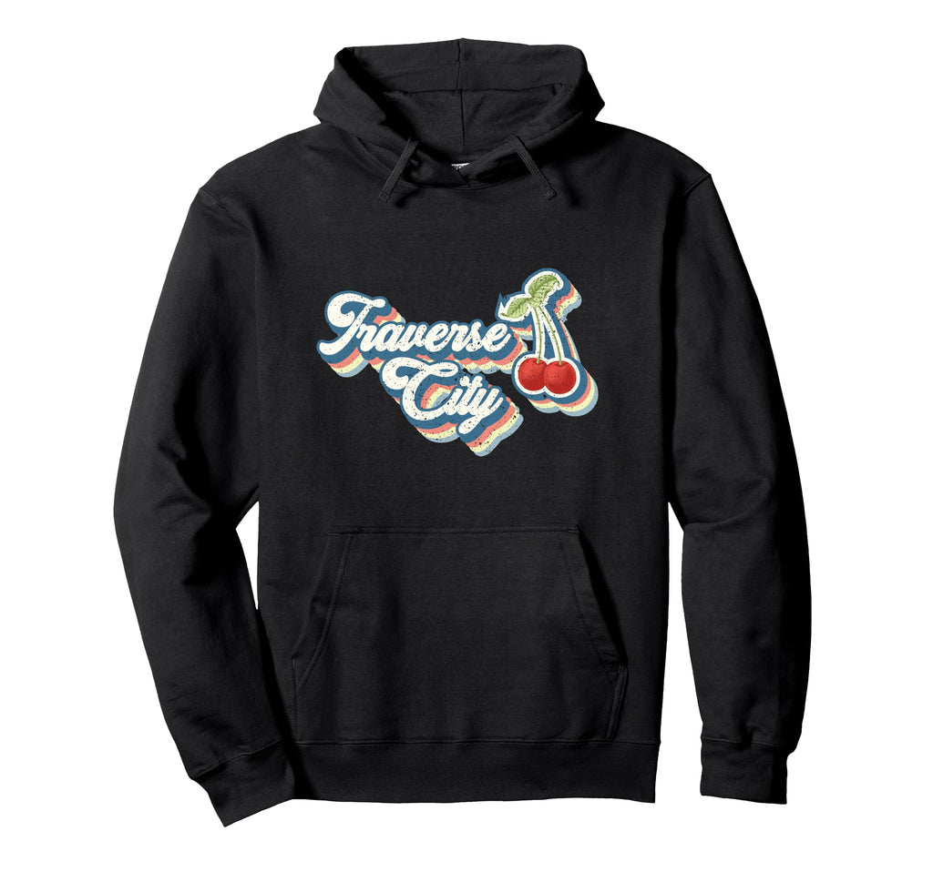 Traverse City 70S 80S Typography And Hoodie - Fun Novelty Design Men Women - T-Shirt, Sweatshirt, Hoodie