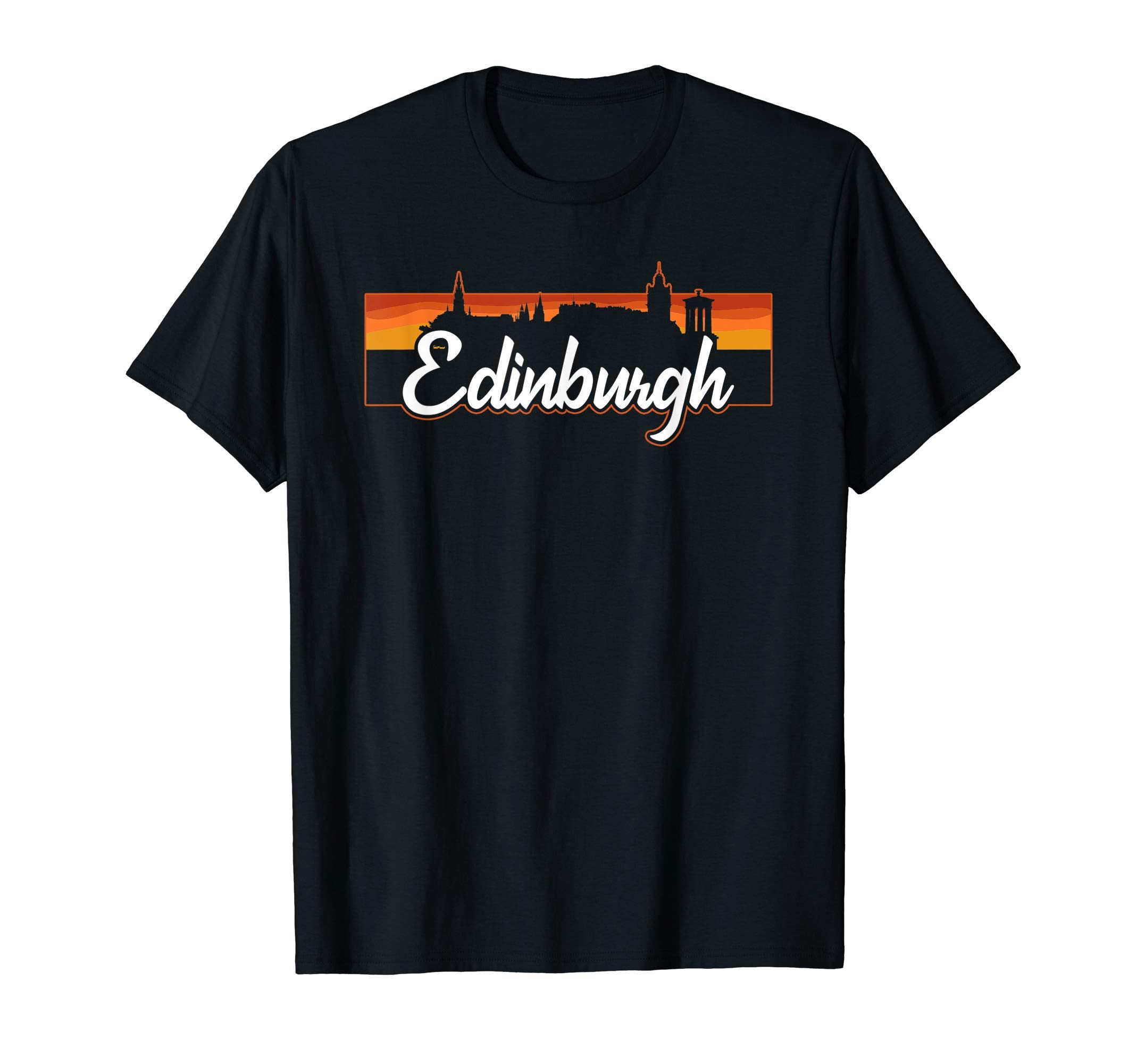 Edinburgh Scotland Sunset Skyline T-Shirt - Graphic Print Unisex - T-Shirt, Sweatshirt, Hoodie