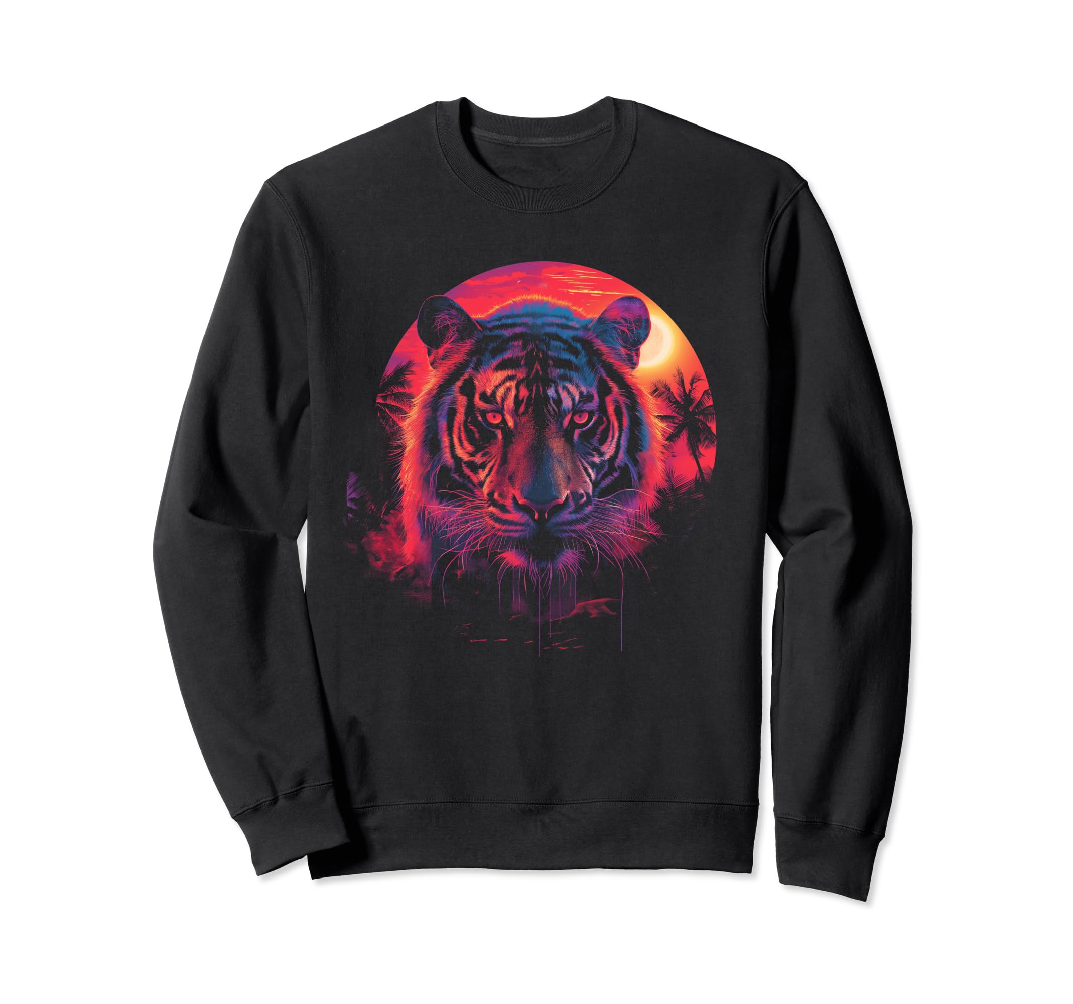 Tiger Vaporwave Aesthetic Sweatshirt - Streetwear Style for Adults - T-Shirt, Sweatshirt, Hoodie