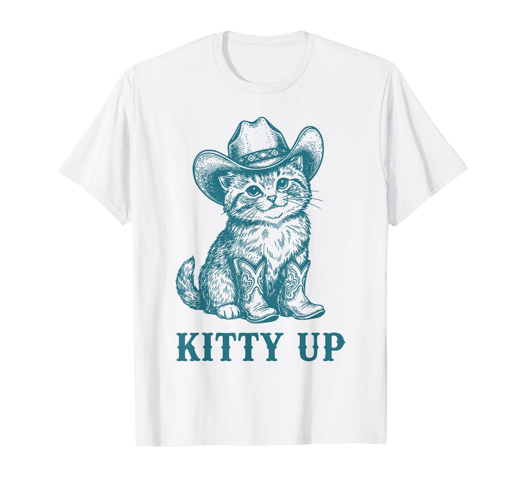Cowboy Cat Kitty Up Western Cat Funny T-Shirt - Unique Graphic Unisex - T-Shirt, Sweatshirt, Hoodie