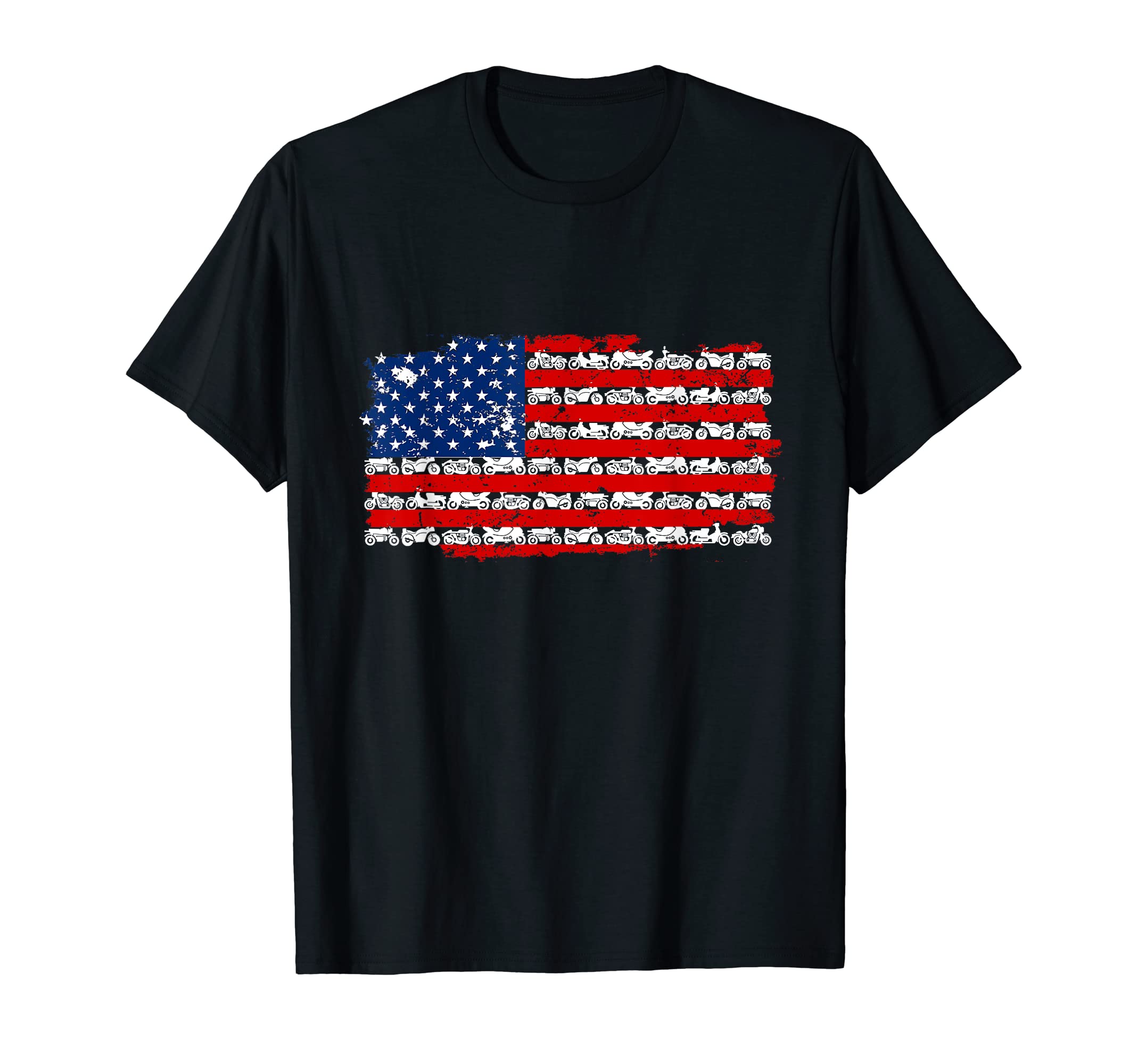 American Flag Model Motorcycle T-Shirt - Casual Everyday Wear for Adults - T-Shirt, Sweatshirt, Hoodie