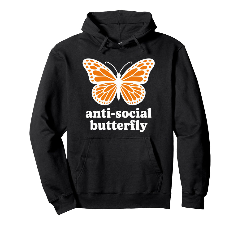 Antisocial Butterfly Hoodie - Graphic Print Unisex - T-Shirt, Sweatshirt, Hoodie