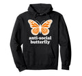 Antisocial Butterfly Hoodie - Graphic Print Unisex - T-Shirt, Sweatshirt, Hoodie