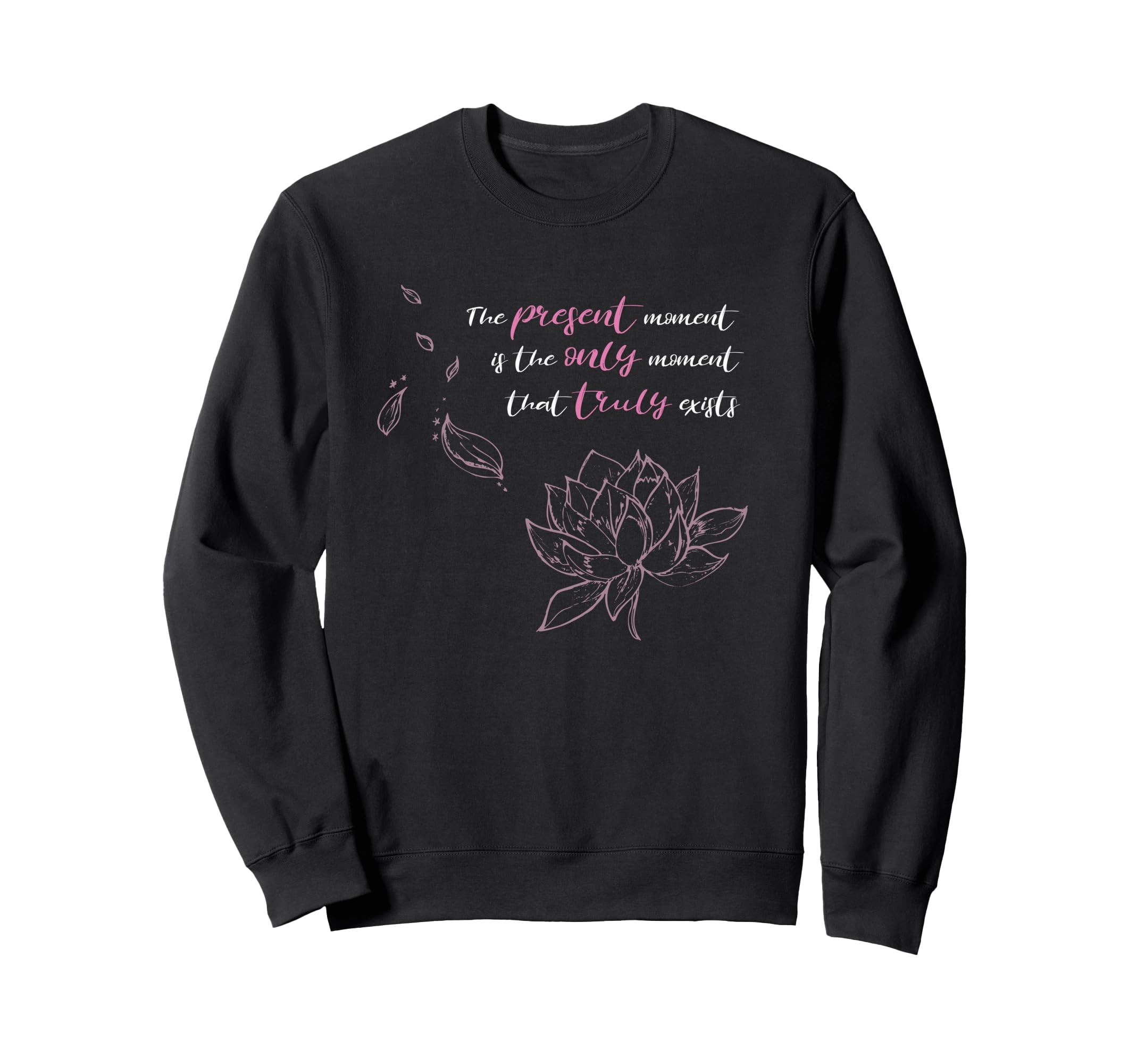 Buddhist Lotus Flower Mindfulness Sweatshirt - Minimalist Print for Adults - T-Shirt, Sweatshirt, Hoodie