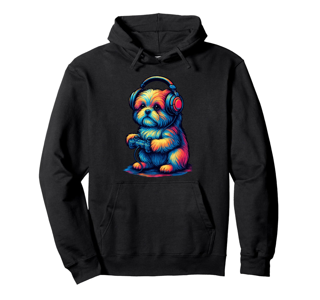 Shih Tzu Gamer Gaming Dog Lover Hoodie - Streetwear Style for Adults - T-Shirt, Sweatshirt, Hoodie