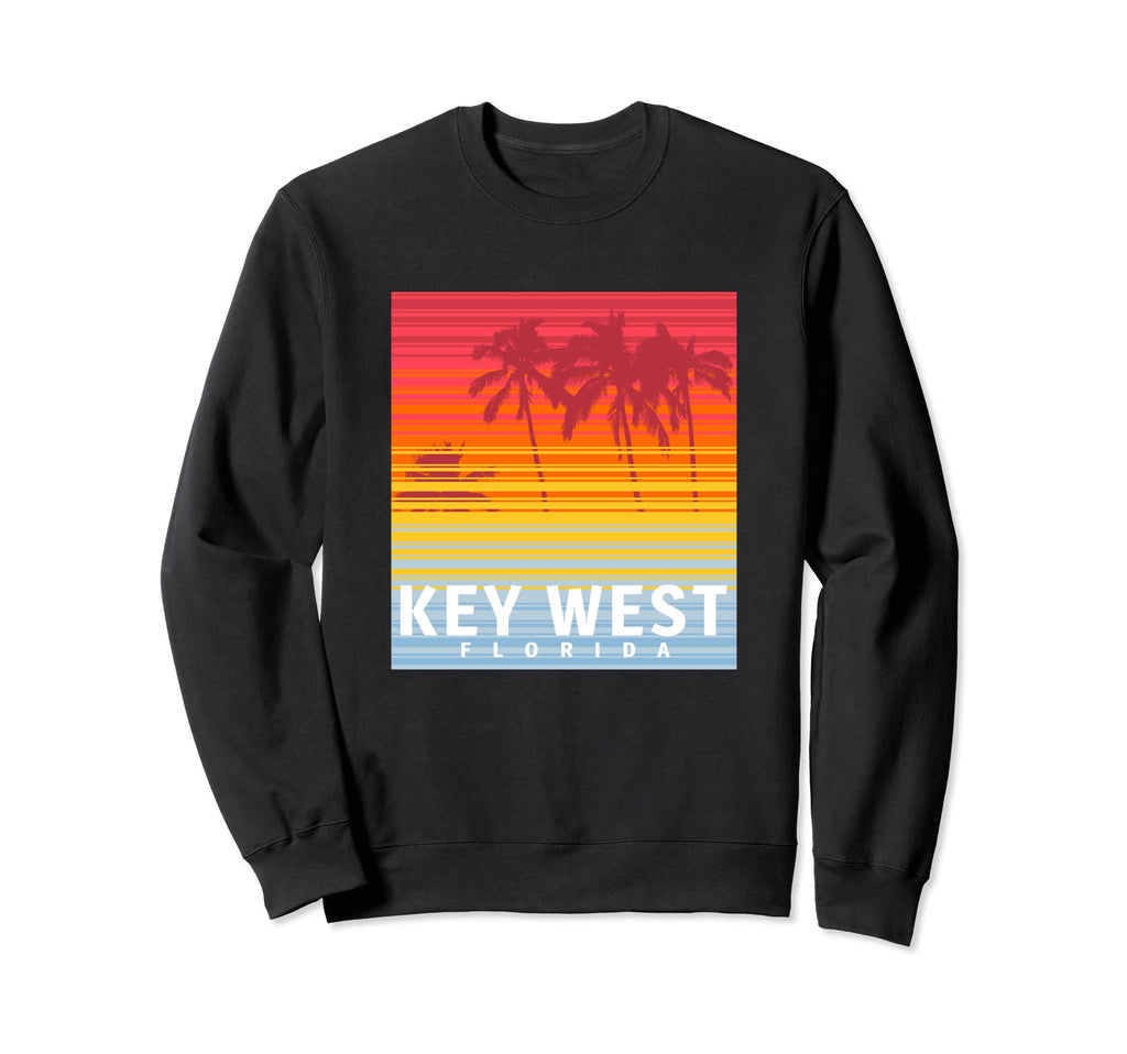 Key West Florida Sunset Palm Sweatshirt - Fun Novelty Design for Adults - T-Shirt, Sweatshirt, Hoodie
