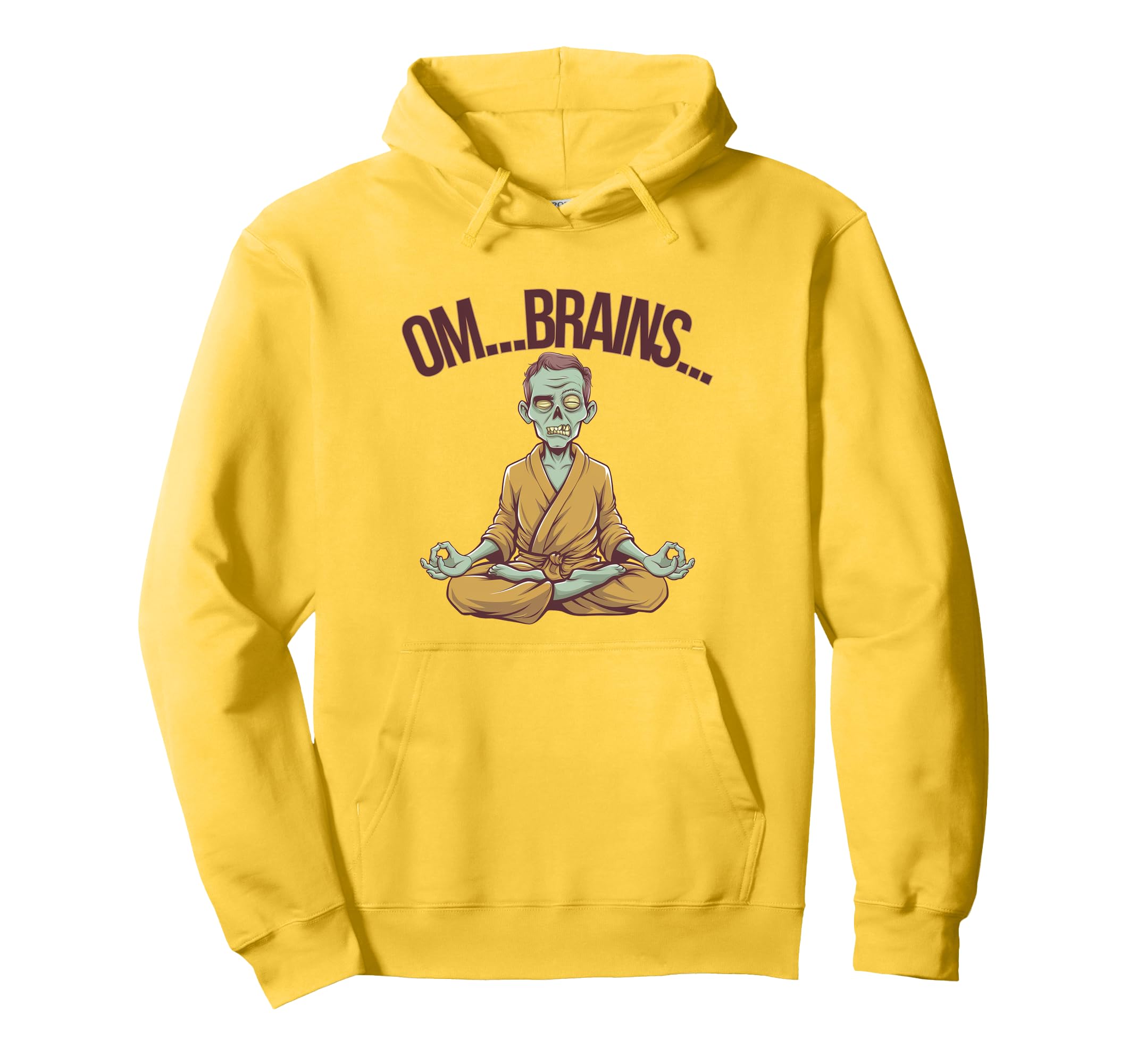 Meditating Zombie Om Brains Yoga Hoodie - Unique Graphic Men Women - T-Shirt, Sweatshirt, Hoodie