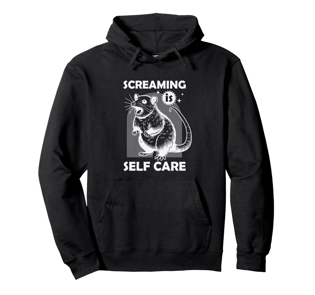 Funny Possum Meme Screaming Self Hoodie - Aesthetic Graphic for Adults - T-Shirt, Sweatshirt, Hoodie