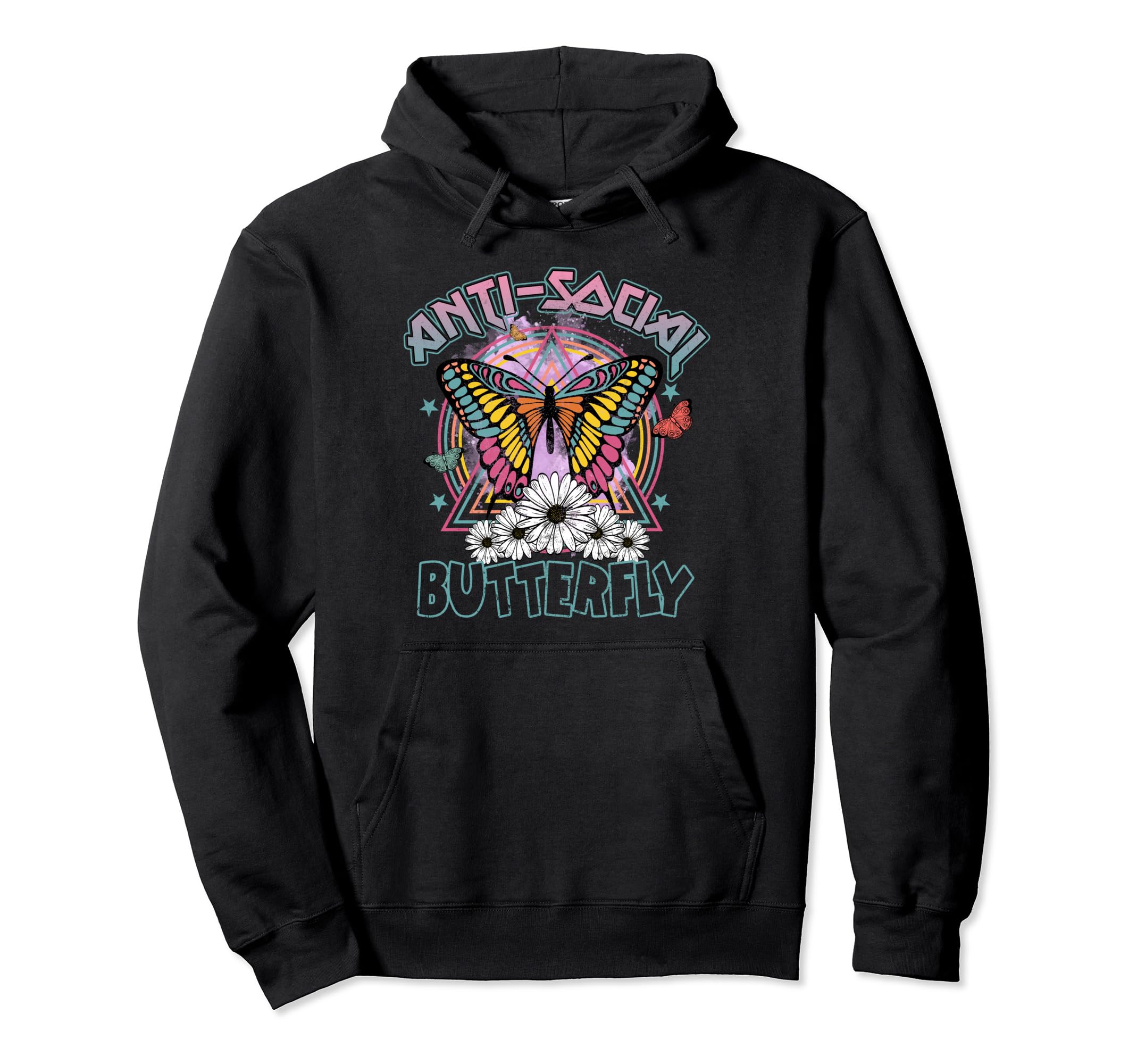 Funny Anti Social Butterfly Introvert Hoodie - Fun Novelty Design Unisex - T-Shirt, Sweatshirt, Hoodie