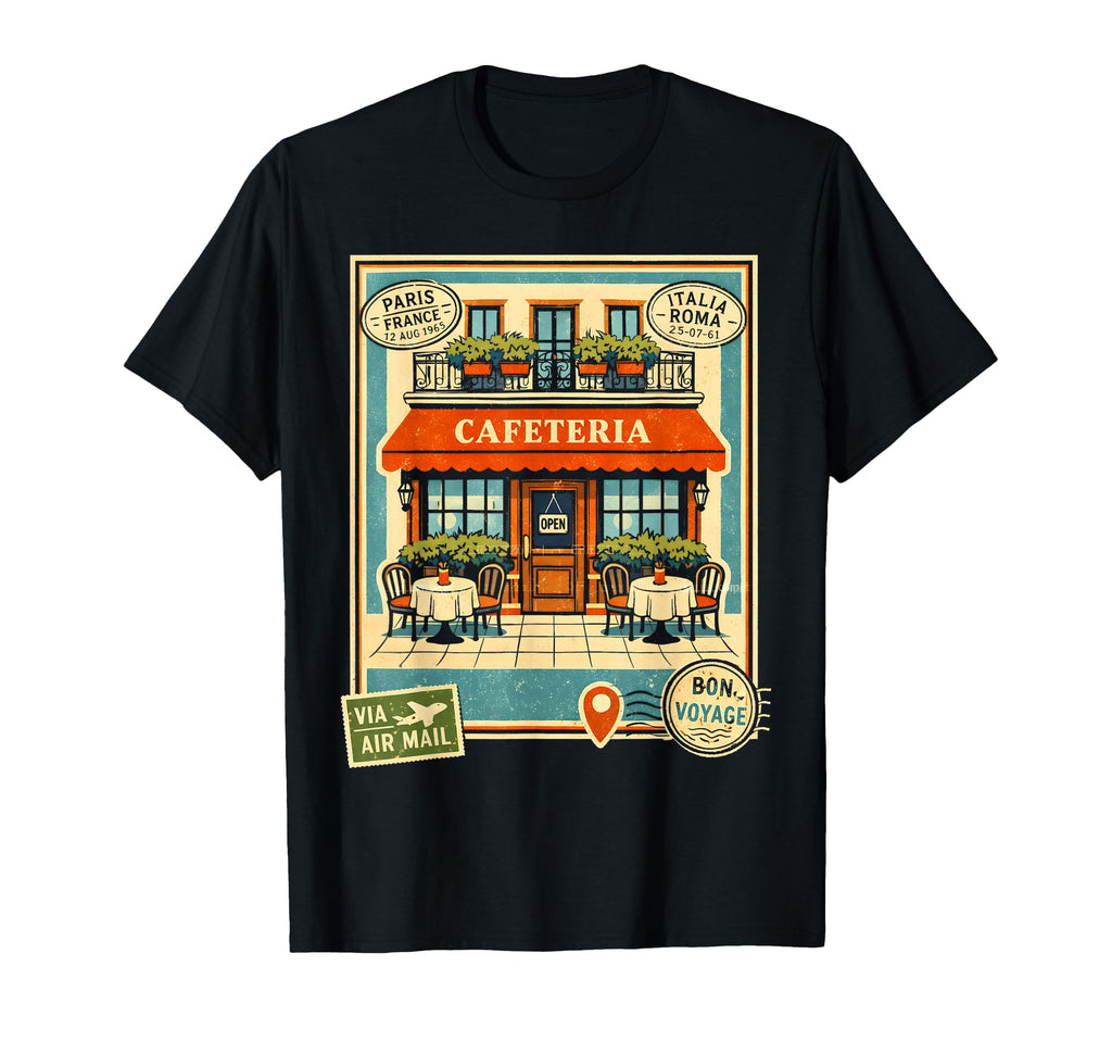 European Paris Italy Caf Voyage Travel T-Shirt - Unique Graphic Men Women - T-Shirt, Sweatshirt, Hoodie