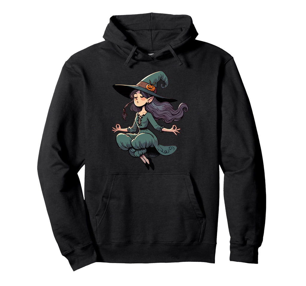 Meditation Witch Yoga Pose Relaxing Hoodie - Aesthetic Graphic Men Women - T-Shirt, Sweatshirt, Hoodie