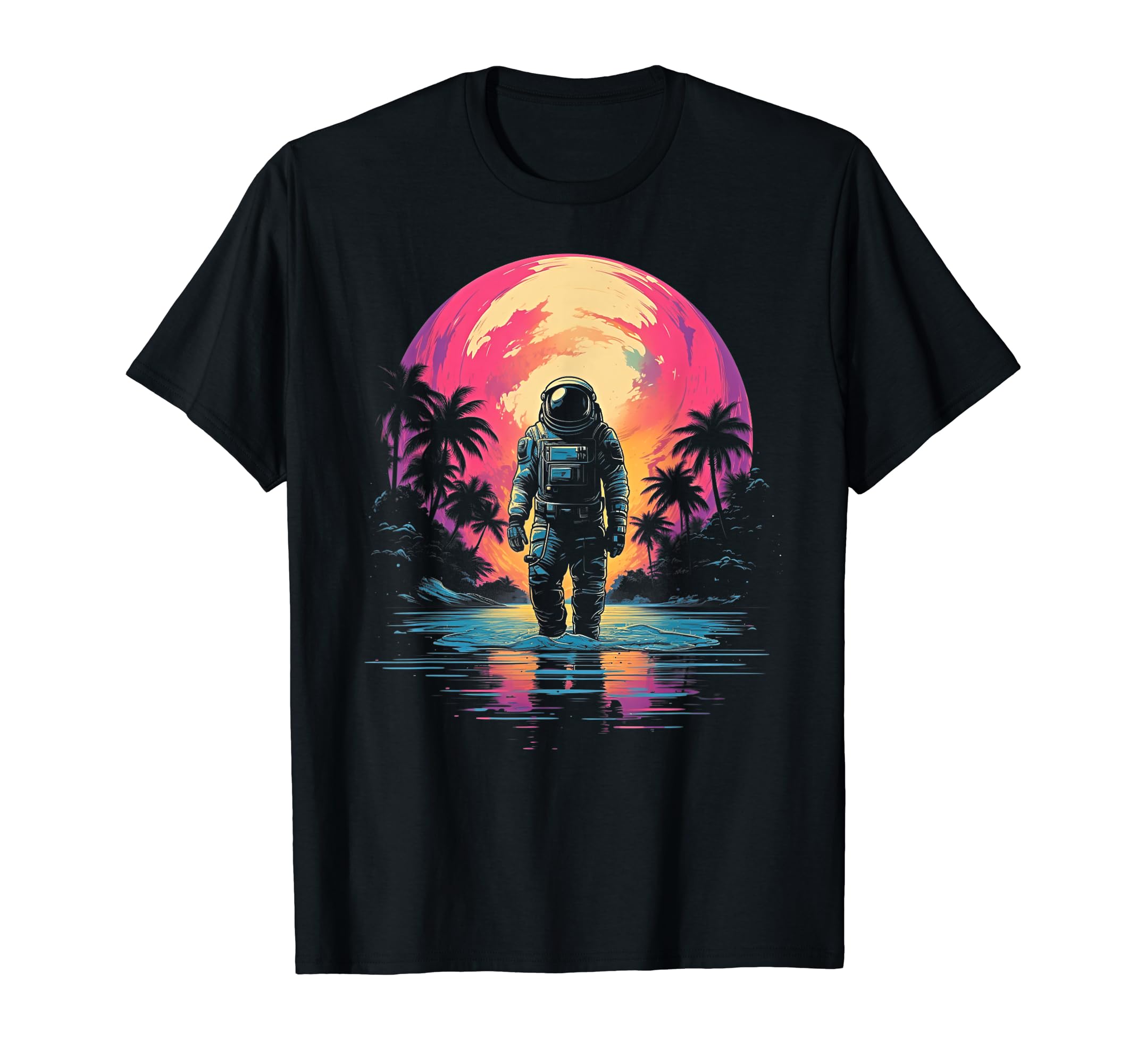Synthwave Astronaut Cyberpunk 80S Sci Fi T-Shirt - Custom Art Print Unisex - T-Shirt, Sweatshirt, Hoodie