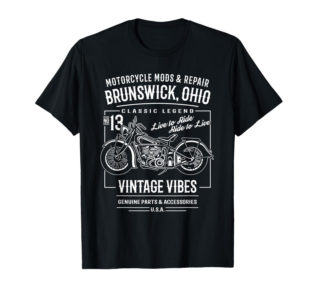 Brunswick Oh Usa Motorcycle T-Shirt - Minimalist Print Men Women - T-Shirt, Sweatshirt, Hoodie
