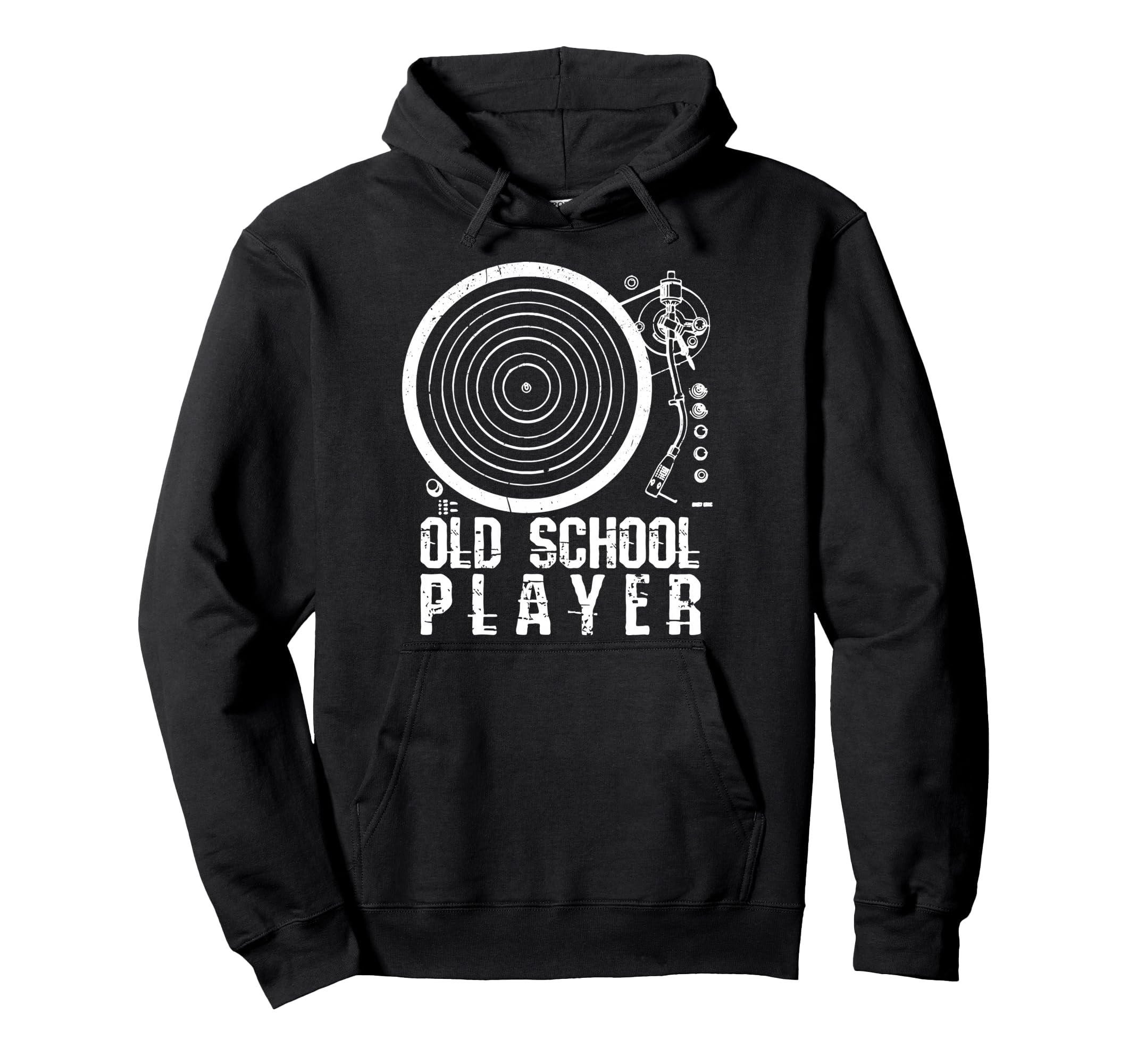 Dj Old School Player Vinyl Music Gift Hoodie - Custom Art Print for Adults - T-Shirt, Sweatshirt, Hoodie