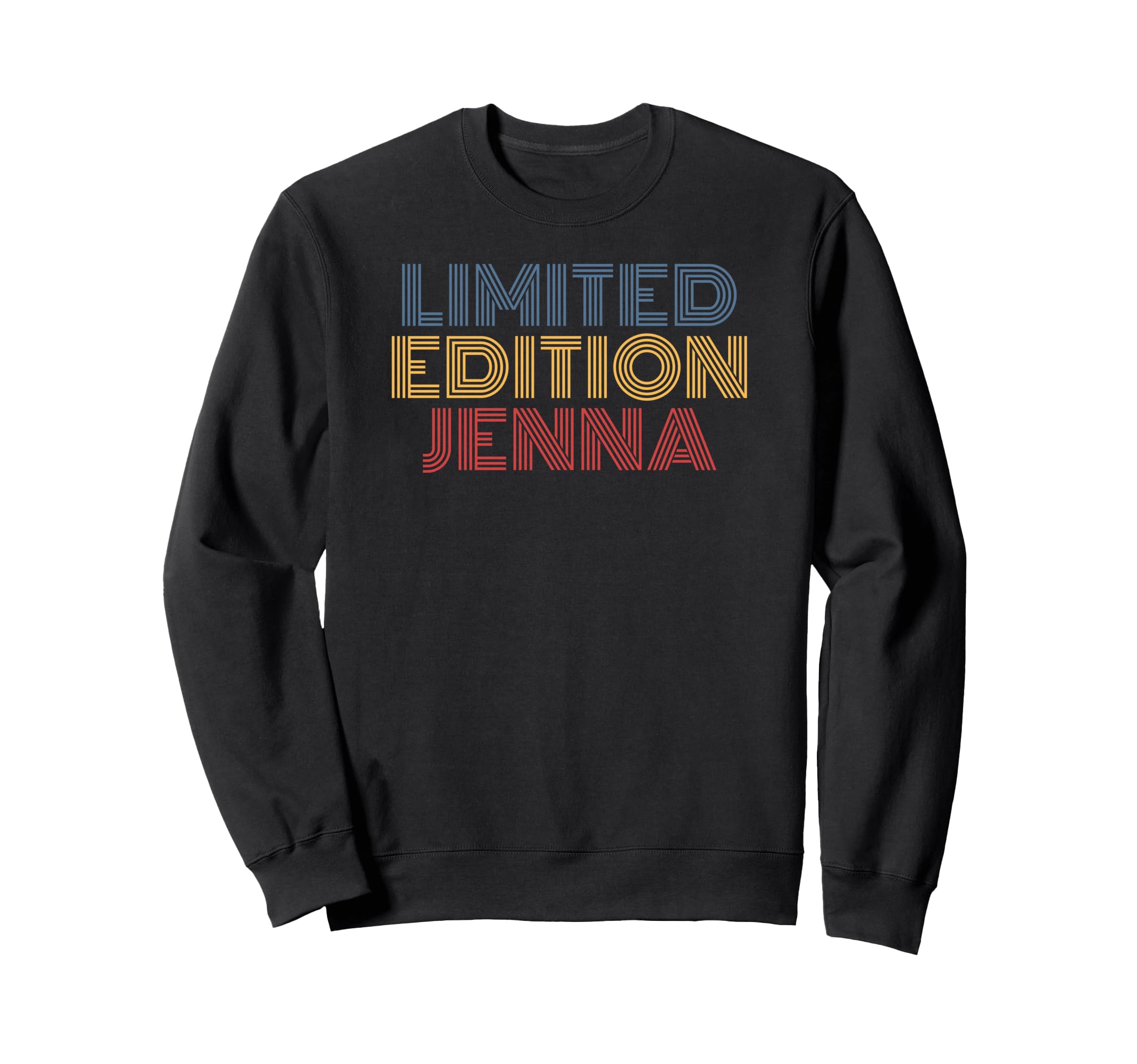 Jenna Rainbow Name Typography Sweatshirt - Custom Art Print for Adults - T-Shirt, Sweatshirt, Hoodie