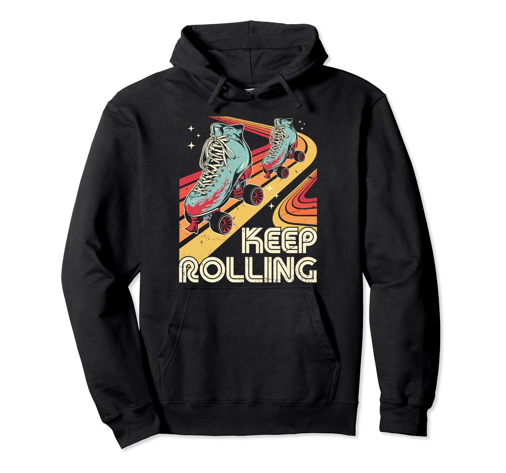 Roller Skating Skater Keep Rolling Skate Hoodie - Minimalist Print Unisex - T-Shirt, Sweatshirt, Hoodie