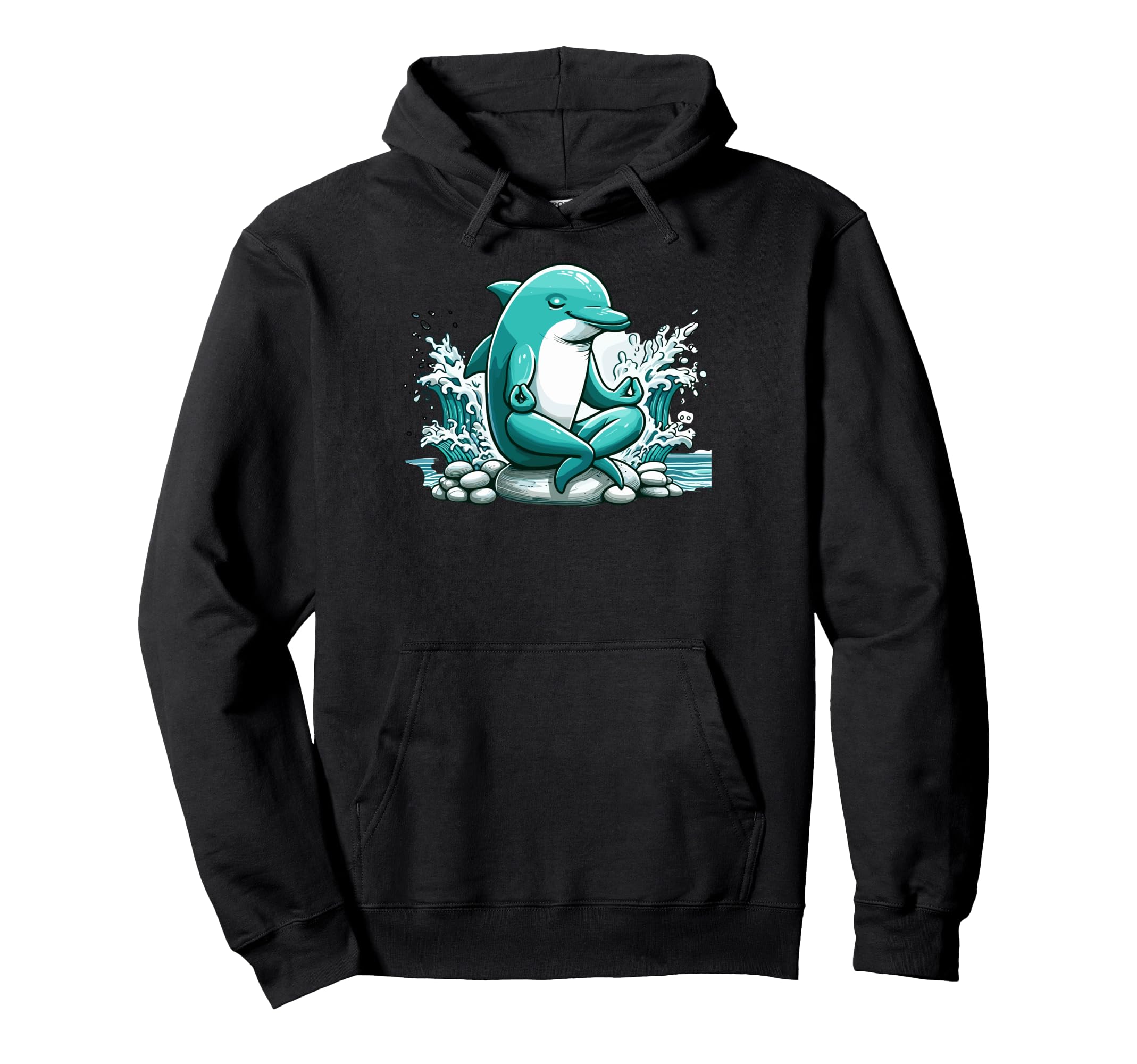 Meditation Dolphin Yoga Pose Relaxing Hoodie - Unique Graphic for Adults - T-Shirt, Sweatshirt, Hoodie