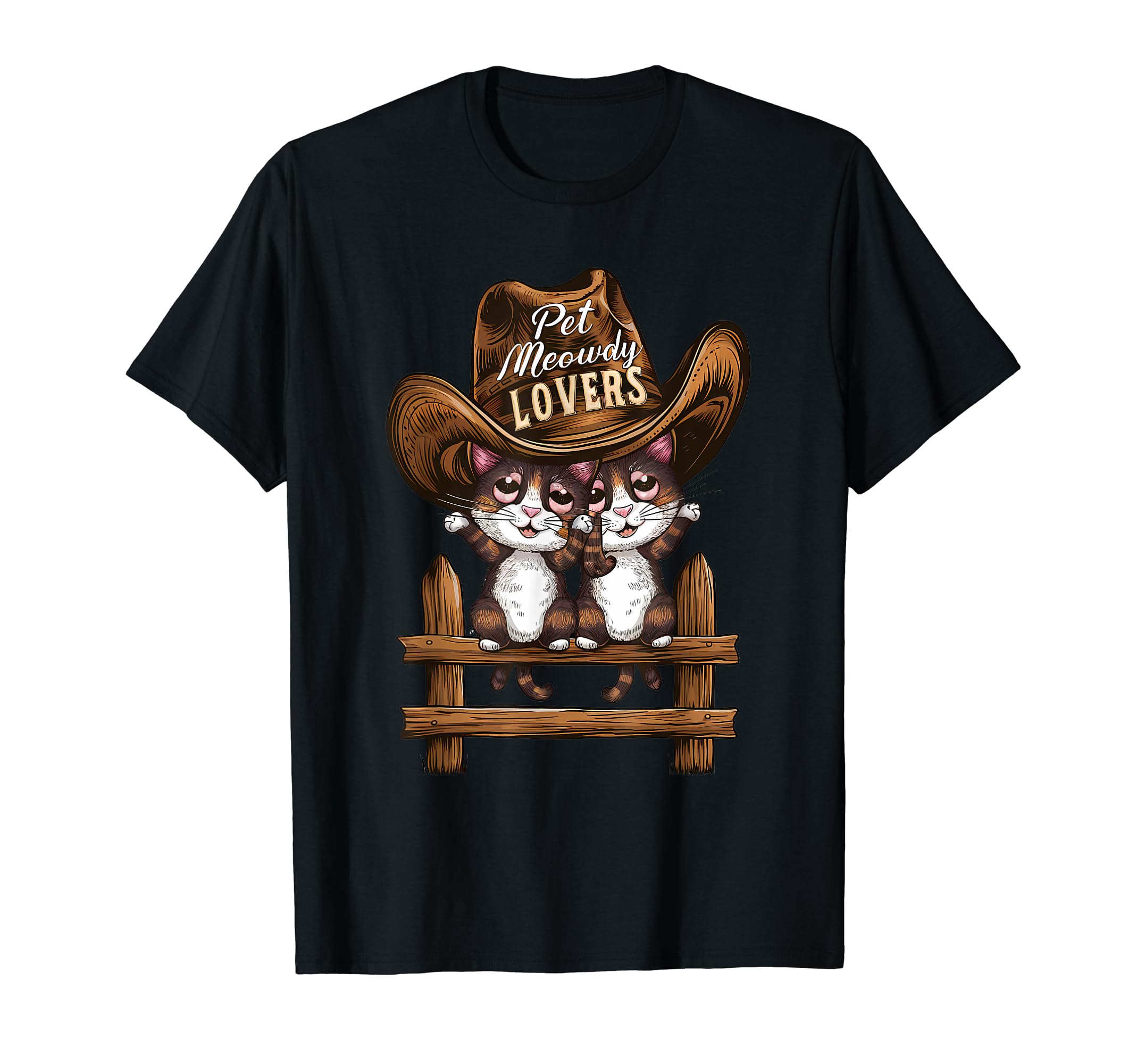 Cowboy Hat Pet Meowdy T-Shirt - Aesthetic Graphic Men Women - T-Shirt, Sweatshirt, Hoodie